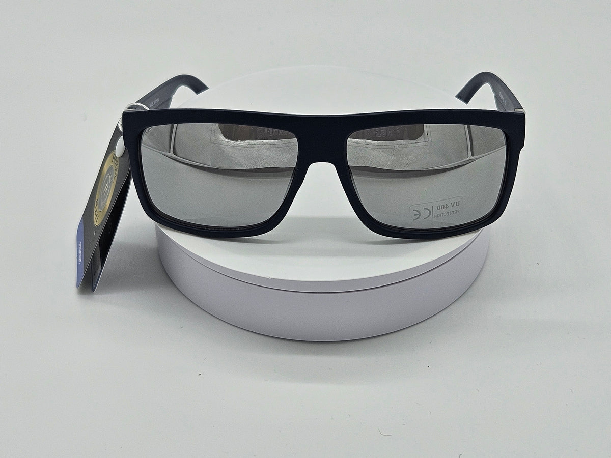 Royal Rayz Flat-Top Sunglasses – Matte Navy, Silver Mirror Lens