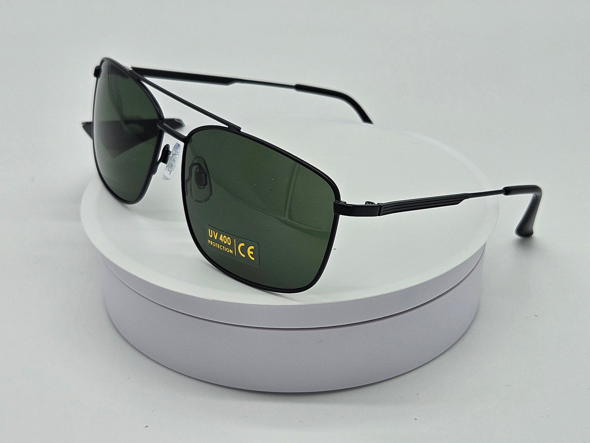 Royal Rayz Navigator Aviator Sunglasses – Black, Green Lens