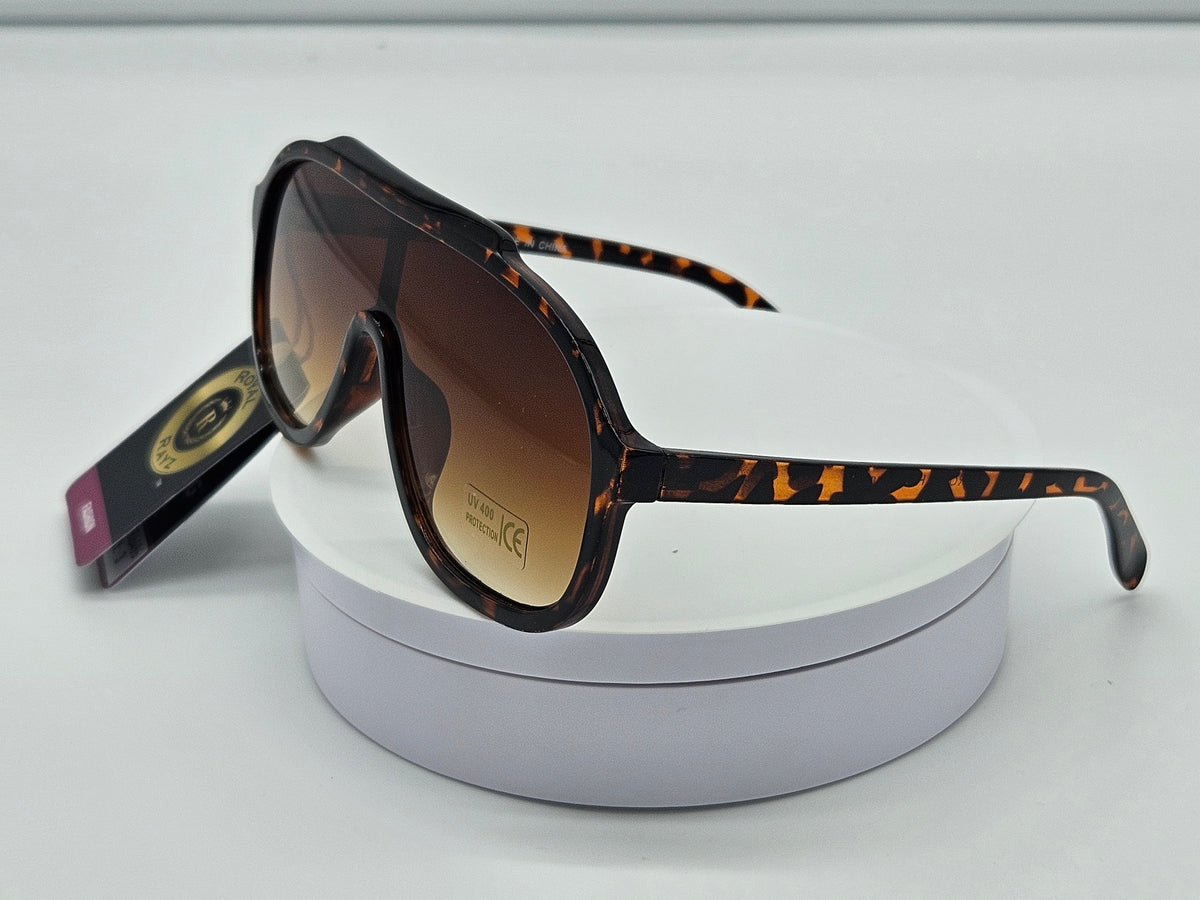 Tortoiseshell Oversized Shield Sunglasses