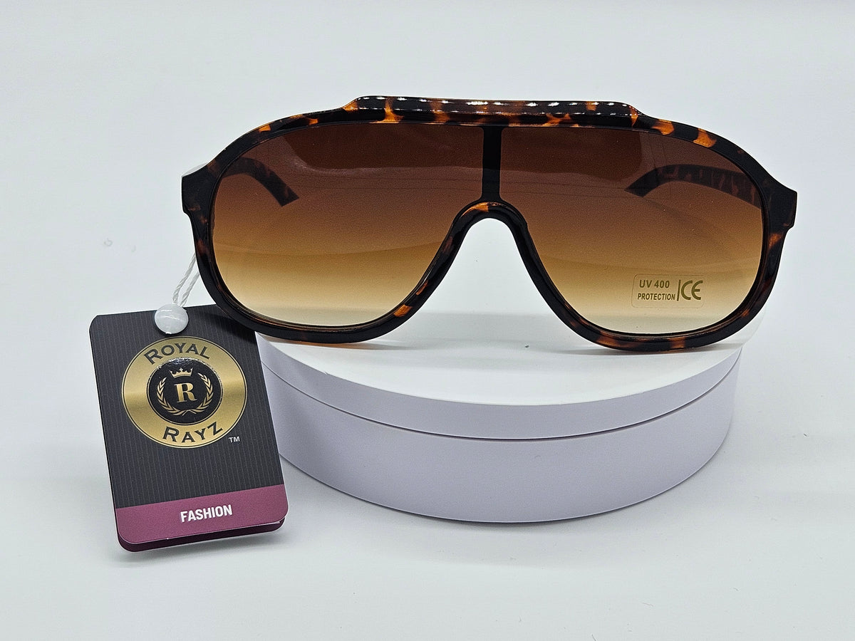 Tortoiseshell Oversized Shield Sunglasses