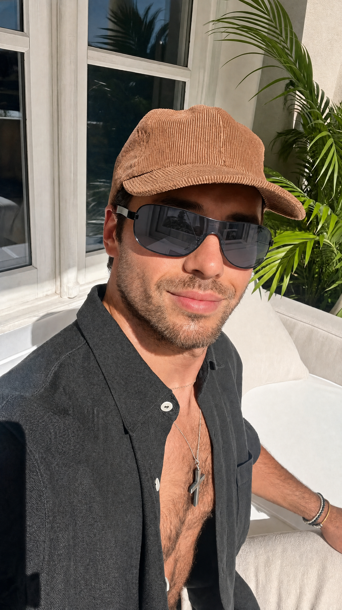 Gunmetal Shield Sunglasses