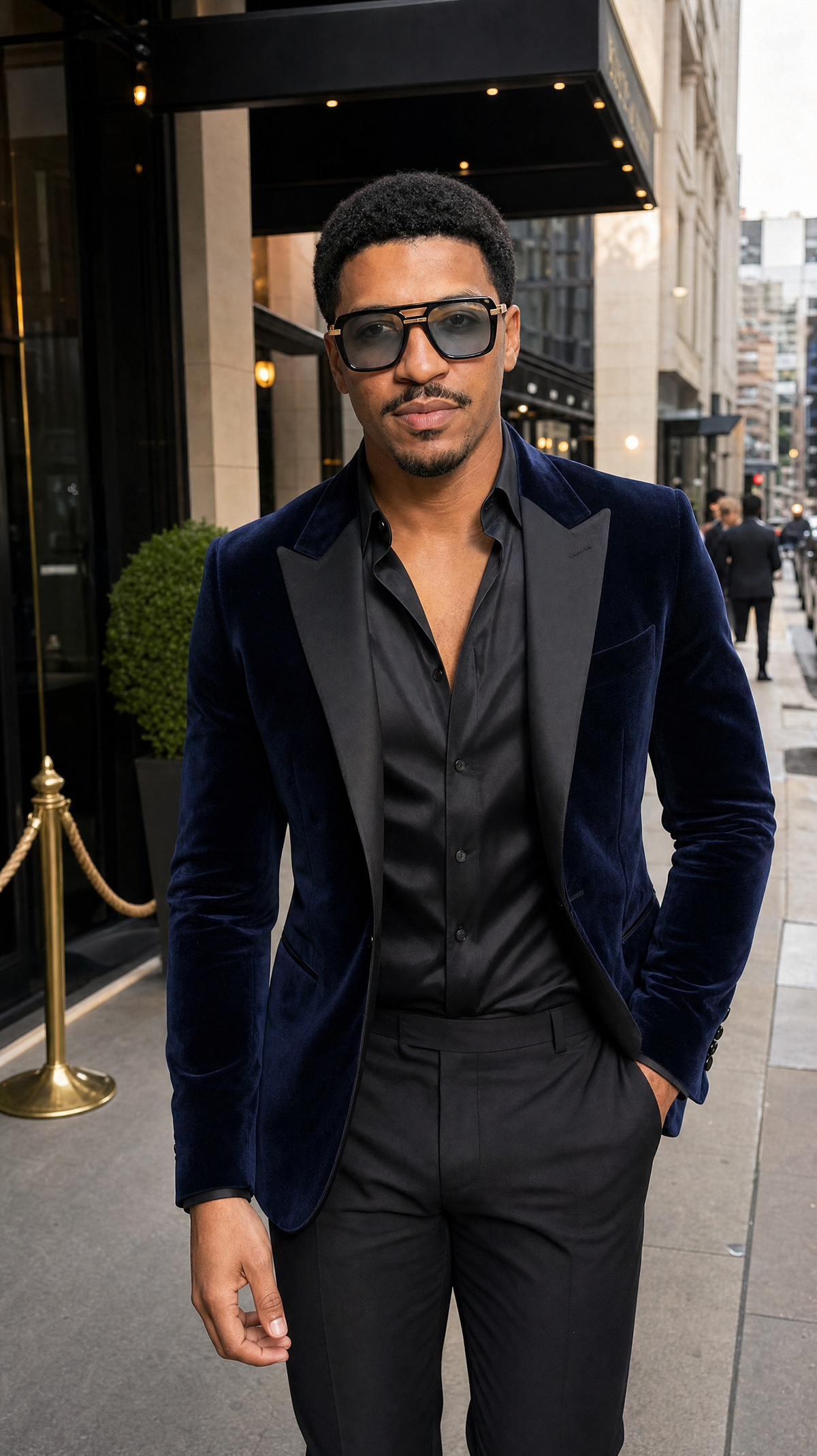 Royal Rayz Gold-Trim Square Aviator Sunglasses – Black & Gold, Grey-Champagne Gradient Lens