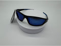 Black Sport Sunglasses with Blue Mirror Polarized Lens