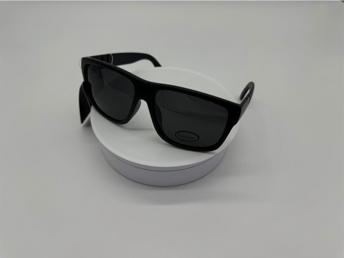 Glossy Black Square Sunglasses Polarized