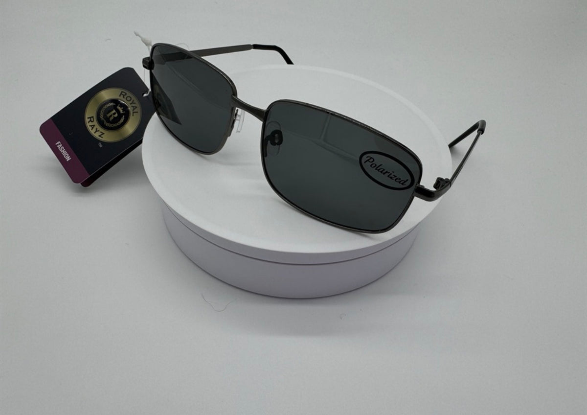 Gunmetal Rectangular Sunglasses Polarized