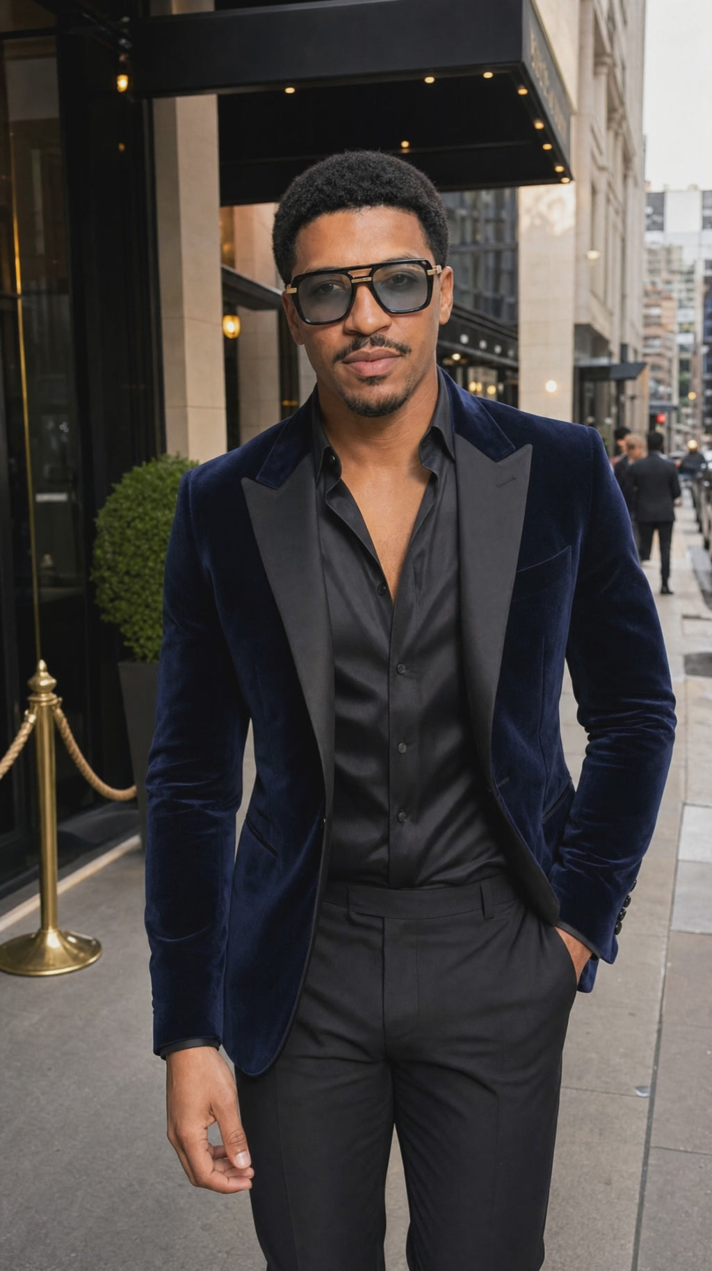 Royal Rayz Gold-Trim Square Aviator Sunglasses – Black & Gold, Grey-Champagne Gradient Lens