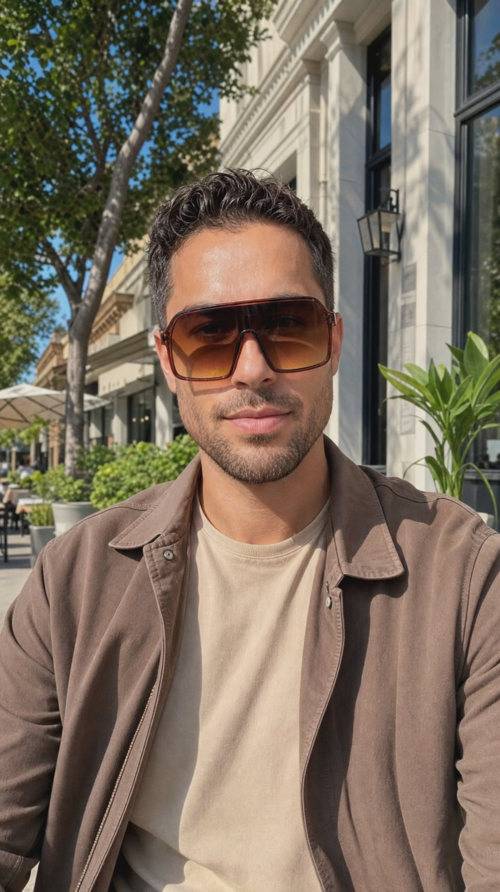 Royal Rayz Burgundy Shield Sunglasses – Burgundy, Amber Gradient Lens